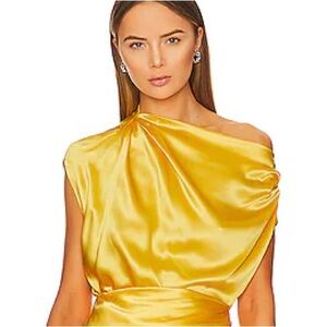THE SEI Draped Top in Canary NWT